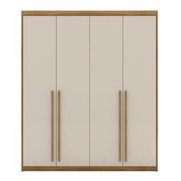 Guarda Roupa Casal 4 Portas 3 Gavetas Pequim - Nature/fendi - 6