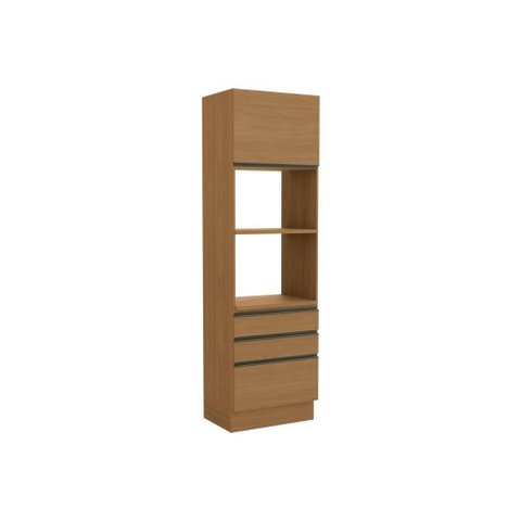 Torre Quente de Cozinha Paneleiro Maxxi G750 C/ 1 Porta 3 Gavetas e 2 Nichos P/ Forno 70cm Canela -