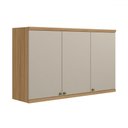 Ver imagem 1 de Armário Aéreo Cozinha 120 Cm Selene 3 Portas 100% Mdf Jequitibá/off White Fosco - Linea Brasil