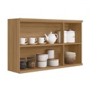 Ver imagem 2 de Armário Aéreo Cozinha 120 Cm Selene 3 Portas 100% Mdf Jequitibá/off White Fosco - Linea Brasil