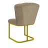 Kit 4 Cadeira Poltrona Flor Pés Metal Dourado Mesa Jantar Cozinha Cor:capuccino - 6