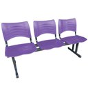 Ver imagem 3 de Longarina 3 Assentos Iso Secretaria Coluna Dupla para Recepção Auditório e Clinicas Coloridas:roxo