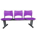 Ver imagem 1 de Longarina 3 Assentos Iso Secretaria Coluna Dupla para Recepção Auditório e Clinicas Coloridas:roxo