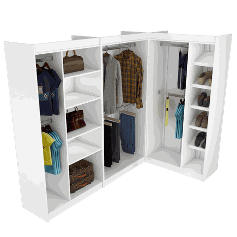 KIT MODULAR CLOSET OU COMÉRCIO (M86+M 134+M135) M137.2021.B MUNDI MOVEIS