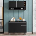 Ver imagem 2 de Balcão Gabinete de Cozinha e Armário Aéreo Vanessa Preto Fosco - Desk Design
