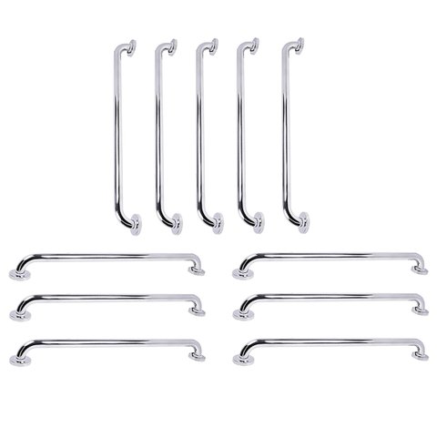 Barra de Apoio 70cm Inox Kit 11 Unidades Idoso Cadeirante Deficiente Gestante Suporte Anti Queda Evi