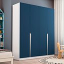 Ver imagem 1 de Guarda-roupa Infantil Colorino 4 Portas 4 Gavetas Branco/azul - Politorno