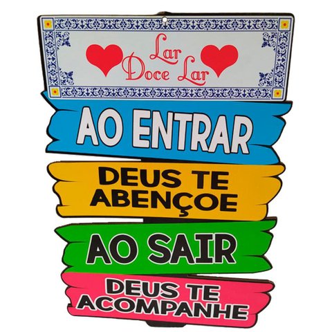 Placa Casa e Decoração de Parede Madeira - Lar Doce Lar Abençoado