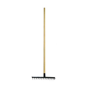 Ancinho 12 Dentes Aço Carbono Cabo Madeira pra Limpeza 125cm