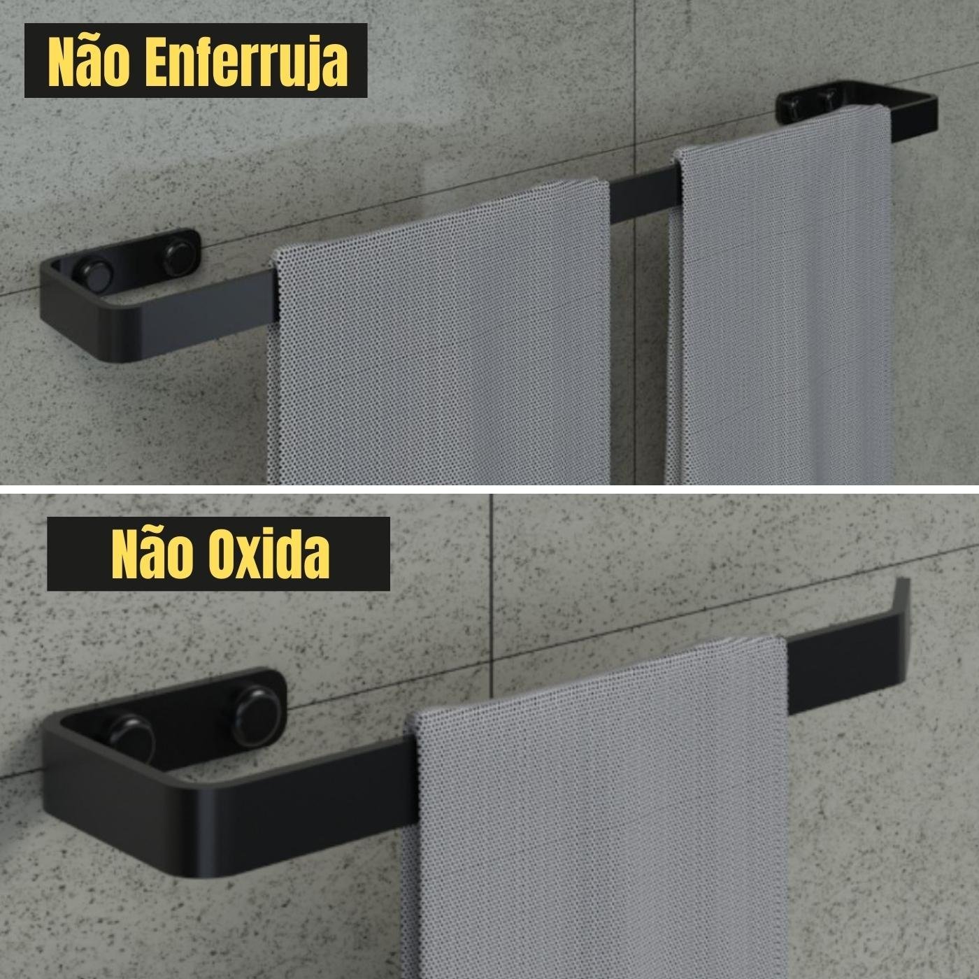 Conjunto Acessórios Banheiro Preto Kit Peças Metal Lavabo 5u - 3