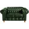 Conjunto Sofás 2 e 3 Lugares Chesterfield Luís Xv Vintage Retrô Capitonê Couro Verde - 2