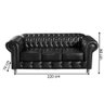 Conjunto Sofás 2 e 3 Lugares Chesterfield Luís Xv Vintage Retrô Capitonê Couro Verde - 5