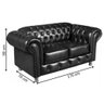 Conjunto Sofás 2 e 3 Lugares Chesterfield Luís Xv Vintage Retrô Capitonê Couro Verde - 4