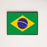 Quadro Decorativo Bandeira Brasil 45x34cm Moldura Preta - 1