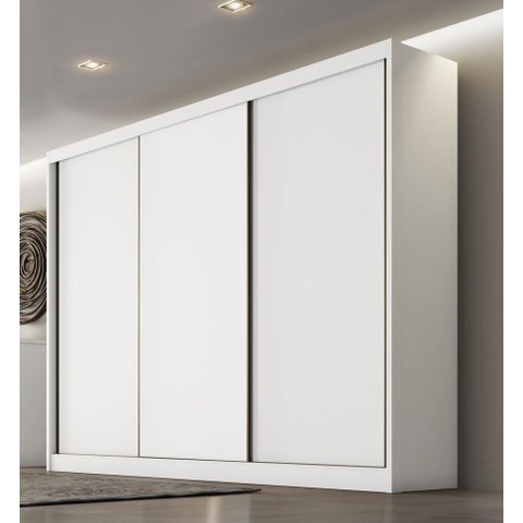 Guarda Roupa Casal 3 Portas 6 Gavetas - Diamond-Branco - Móveis Novo Horizonte