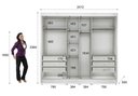 Ver imagem 3 de Guarda Roupa Casal 3 Portas 6 Gavetas - Diamond-Branco - Móveis Novo Horizonte