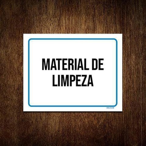 Kit 3 Placas Ambiente Sinalização Setor Material de Limpeza