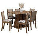 Ver imagem 2 de Conjunto Sala de Jantar Mesa Tampo de Madeira 6 Cadeiras Rustic/hibiscos Wendy Madesa