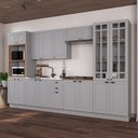 Ver imagem 1 de Armário de Cozinha Modulada Completa Fidelitá Nara 100% MDF 6 Peças 350cm 18 Portas 2 Gavetas sem