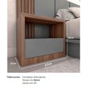 Ver imagem 3 de Mesa de Cabeceira 67cm Gaveta e Nicho Noc. 100% Mdf Casa Lar Cor:nogueira Cadiz com Cinza Sagrado