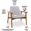Ver imagem 7 de Kit 02 Poltronas Decorativa Living Base Madeira Becker L02 Linho Cinza