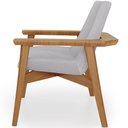 Ver imagem 2 de Kit 02 Poltronas Decorativa Living Base Madeira Becker L02 Linho Cinza