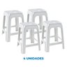 Kit com 4 Banquetas Branca Reforçadas - 7
