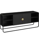 Ver imagem 2 de Rack para Sala de Estar TV 55 pol Industrial Orgânico Alek A03 Nero Preto - Lyam Decor