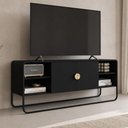 Ver imagem 3 de Rack para Sala de Estar TV 55 pol Industrial Orgânico Alek A03 Nero Preto - Lyam Decor