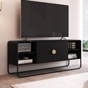 Ver imagem 1 de Rack para Sala de Estar TV 55 pol Industrial Orgânico Alek A03 Nero Preto - Lyam Decor