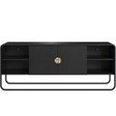 Ver imagem 7 de Rack para Sala de Estar TV 55 pol Industrial Orgânico Alek A03 Nero Preto - Lyam Decor