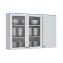 Ver imagem 1 de Módulo Cozinha Henn Americana Armário c/ 3 Portas (2 c/ Vidro) Branco