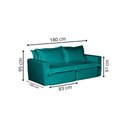 Ver imagem 3 de Sofá Cama Paris Retrátil e Reclinável em Linho Sofatec Verde