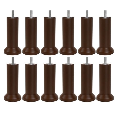 12 Pés Cama Box e Cabeceira Universal Castor Gazin Ortobom Pe de 13cm Tabaco