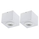 Ver imagem 1 de Kit 2 Plafons de Sobrepor Luminária Quadrada de Teto Branca Aluzinc Dital Sala Cozinha