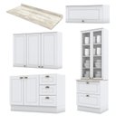 Ver imagem 3 de Cozinha Completa Americana 4 Peças Branco com Cristaleira - Móveis Henn