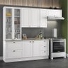Cozinha Completa Americana 4 Peças Branco com Cristaleira - Móveis Henn - 2