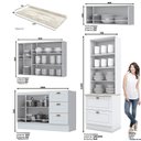 Ver imagem 4 de Cozinha Completa Americana 4 Peças Branco com Cristaleira - Móveis Henn