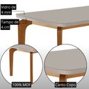 Ver imagem 5 de Mesa de Jantar Liz 180cm Tampo Mdf Vidro Canto Copo com 6 Cadeiras Lira