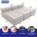 Ver imagem 2 de Sofá Modular Confort com Puff Bom Pastor Linho Cinza