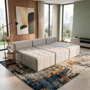 Ver imagem 4 de Sofá Modular Confort com Puff Bom Pastor Linho Cinza