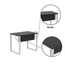 Ver imagem 4 de Mesa para Escritório Retangular M900P25TUB Moderno sem Gavetas MDP 90cm Preto e Cinza