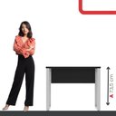 Ver mais imagens de Mesa para Escritório Retangular M900P25TUB Moderno sem Gavetas MDP 90cm Preto e Cinza