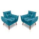 Ver imagem 1 de Kit 02 Poltrona Opala Decorativa Suede