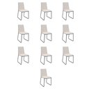 Ver imagem 1 de Kit 10 Cadeiras de Jantar Cozinha Industrial Lexa Veludo - Élpis Móveis - Bege Claro - Preta