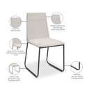 Ver imagem 4 de Kit 10 Cadeiras de Jantar Cozinha Industrial Lexa Veludo - Élpis Móveis - Bege Claro - Preta