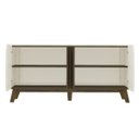 Ver imagem 4 de Conjunto Sala Rack C/ Painel P/ Tv até 86", Buffet Aparador 4 Portas Pinho/off White Elegance - Arte