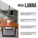Ver imagem 4 de Mesa Industrial Lanna Madeira Maciça c/ Ferragem Preta 2,20m