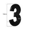 Número 3 Residencial Preto 14cm De Altura - 2