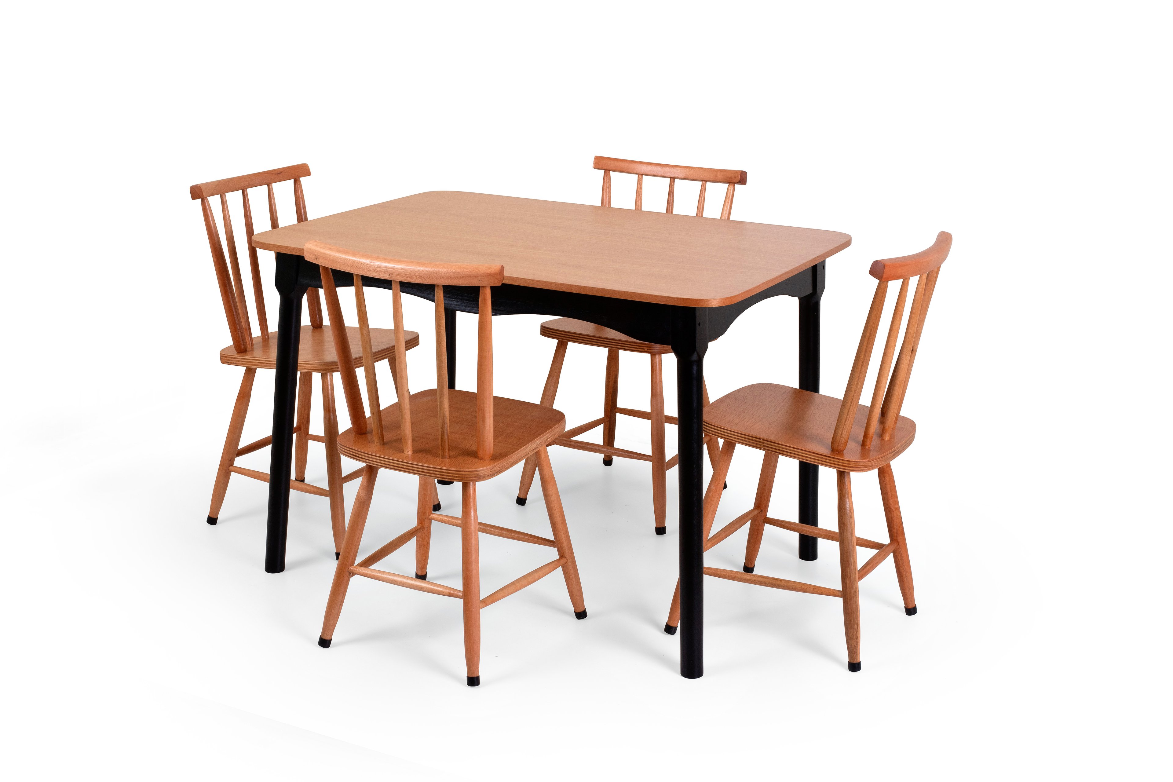 Jogo de Jantar Colonial Clássico Mesa Preta Soft 4 Cadeiras Cozinha - 2